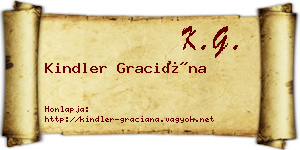 Kindler Graciána névjegykártya